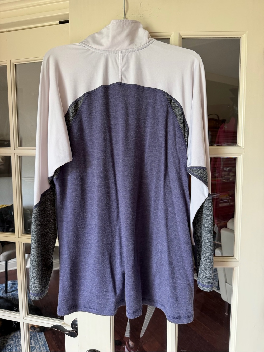 WoolX Merino Wool Quarter Zip Pullover Womens Medium Blue Gray Activewear - Picture 4 of 6
